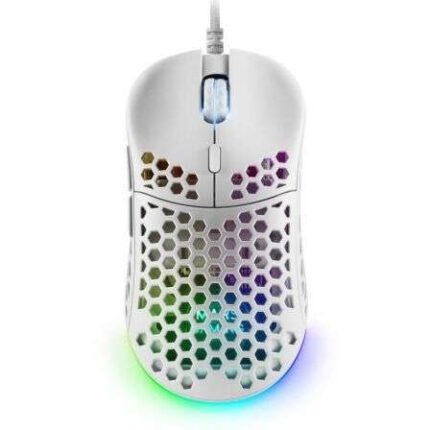 Mars Gaming MM55 Mouse da gioco USB 12800 dpi - Carcassa con pannello perforato - 5 pulsanti - Illuminazione RGB Chroma - Per destrimani - Cavo da 1