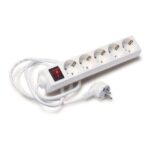 Elbat Regletta di alimentazione - 5x Schuko - Interruttore On/Off - Cavo da 1