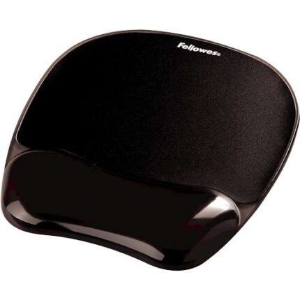 Fellowes Crystal Tappetino con poggiapolsi in gel - Resistente alle macchie - 20x23 cm - Colore nero