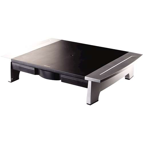 Fellowes Office Suites Supporto per monitor - 5 regolazioni di altezza - Cassetto portaoggetti - Spazio per laptop - Peso massimo 36 kg Fellowes Office Suites Supporto per monitor - 5 regolazioni di altezza - Cassetto portaoggetti - Spazio per laptop - Peso massimo 36 kg