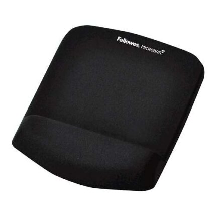 Fellowes PlushTouch Tappetino con poggiapolsi Foam Fusion - Base antiscivolo - Materiale extra morbido - Protezione antibatterica - Colore nero