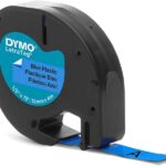 Dymo LetraTag S0721650 Nastro per etichette originale per etichettatrice - Testo nero su sfondo blu - Larghezza 12 mm x 4 metri (91205)