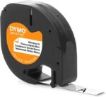 Dymo LetraTag S0718850 Nastro adesivo per etichette tessili originale per etichettatrice - Testo nero su sfondo bianco - Larghezza 12 mm x 2 metri (18769)
