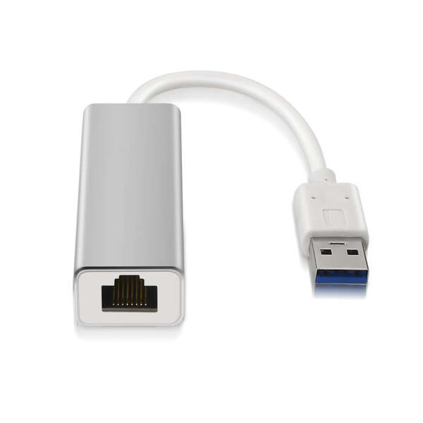 Aisens Convertitore adattatore di rete RJ45 a USB 3.0 Gigabit 10/100/1000 Mbps - Colore argento Aisens Convertitore adattatore di rete RJ45 a USB 3.0 Gigabit 10/100/1000 Mbps - Colore argento