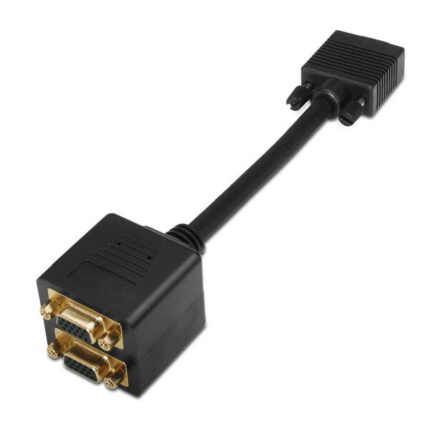 Aisens Cavo splitter SVGA (3C+9) di altissima qualità - HDB15/M-2xHDB15/H - Schermato in oro - 20 cm - Colore oro
