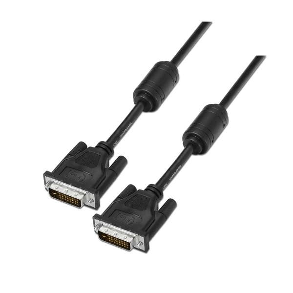 Cavo DVI Dual Link 24+1 con ferrite Aisens - DVI-D maschio a DVI-D maschio - 1 Cavo DVI Dual Link 24+1 con ferrite Aisens - DVI-D maschio a DVI-D maschio - 1