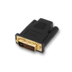 Aisens Adattatore DVI a HDMI - 24+1/M-HDMI A Femmina Schermato in Oro - Full HD - Colore Nero