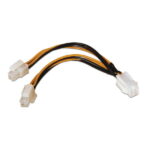 Aisens Cavo di alimentazione per microprocessore - 4 pin/H-4+4 pin/M - 15 cm - 100% rame - Colore nero