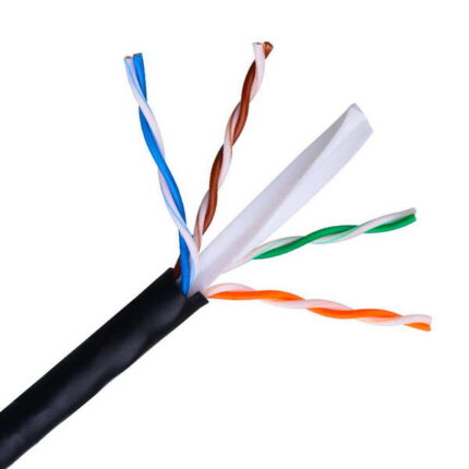 Aisens Cavo di rete esterno impermeabile RJ45 Cat.6 UTP rigido AWG24 - Bobina da 305 m 100% rame per l'installazione - Resistente ai raggi ultravioletti - Colore nero