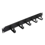 Aisens Organizer per cavi metallico con 5 anelli - 19" 1U - Colore nero