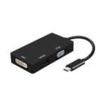 Aisens Convertitore da USB-C a DVI/HDMI/VGA - USB-C/M-DVI/H-HDMI/H-VGA/H - 15 cm - Colore nero