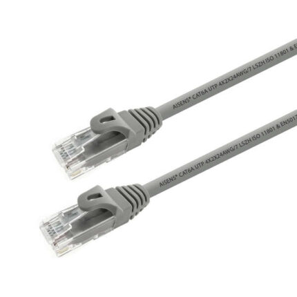 Aisens Cavo di rete patch RJ45 LSZH Cat.6A 500 MHZ UTP AWG24 - 10 m - Senza alogeni - 10 Gigabit/s - Colore grigio