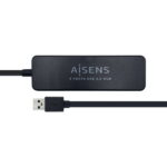 Aisens HUB USB 3.0 - Tipo A maschio a 4xTipo A femmina - 30 cm - Colore nero