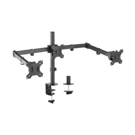 Aisens Supporto da tavolo girevole e inclinabile per 3 monitor (13"-27") - Colore nero