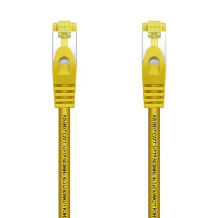 Aisens Cavo di rete patch RJ45 LSZH Cat.7 600 MHz S/FTP PIMF AWG26 - 25 cm - Colore giallo