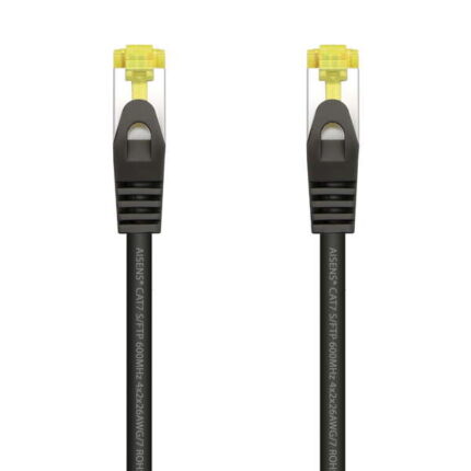 Aisens Cavo di rete patch RJ45 LSZH Cat.7 600 MHz S/FTP PIMF AWG26 - 25 cm - Colore nero