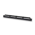 Aisens Pacth Panel a 24 porte RJ45 Cat.6 UTP - 19" 1U Dual IDC con gestione cavi - Colore nero