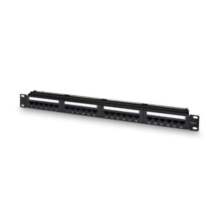 Aisens Pacth Panel a 24 porte RJ45 Cat.6 UTP - 19" 1U Dual IDC con gestione cavi - Colore nero