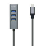 Aisens Hub USB 3.1 USB-C - USB-C maschio a 4xTipo A femmina - 10 cm - Colore grigio