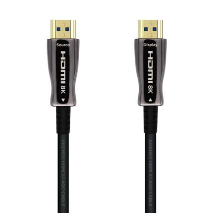 Cavo HDMI V2.1 AOC (Active Optical Cable) in fibra ottica ultraveloce UHS 8K@60Hz 4K@120Hz 4:4:4 48Gbps - A/M-A/M - 40 m - Colore nero