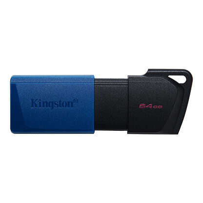 Kingston DataTraveler Exodia M Memoria USB 64GB - USB 3.2 Gen 1 - Cappuccio mobile - Gancio per portachiavi - Colore nero/blu (pendrive)