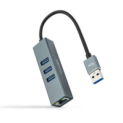 Nanocavo Adattatore di rete USB 3.0 a Ethernet Gigabit 10/100/1000 Mbps + 3 porte USB 3.0