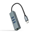 Nanocavo Adattatore di rete USB-C a Ethernet Gigabit 10/100/1000 Mbps + 3 porte USB 3.0