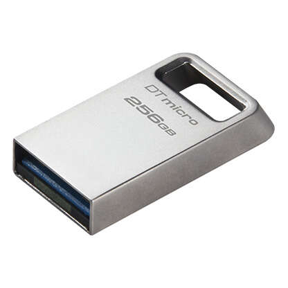Kingston DataTraveler Micro Memoria USB 256GB - USB 3.2 Gen 1 - Ultracompatta e leggera - Gancio per portachiavi - Corpo in metallo (pendrive)