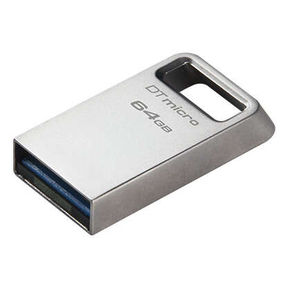 Kingston DataTraveler Micro Memoria USB 64GB - USB 3.2 Gen 1 - Ultracompatta e leggera - Gancio per portachiavi - Corpo in metallo (pendrive)