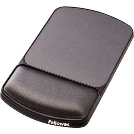 Fellowes Tappetino Premium  con poggiapolsi regolabile in gel - Angolo e altezza regolabili - Superficie in poliestere - Colore nero