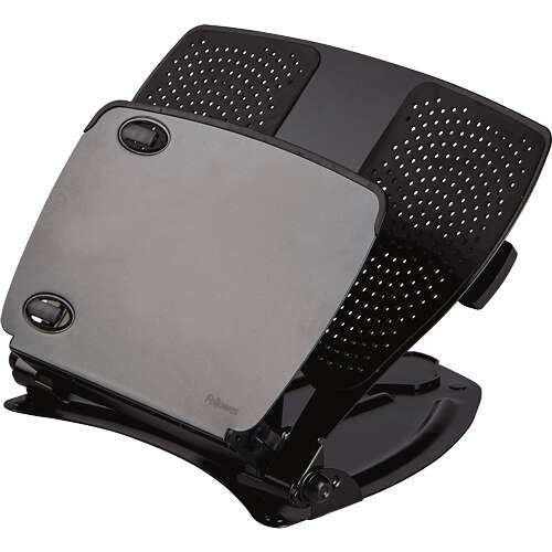 Fellowes Professional Series Supporto per laptop - Regolabile su 9 altezze - 4 porte USB integrate - Fessure di ventilazione - Pieghevole - Colore nero Fellowes Professional Series Supporto per laptop - Regolabile su 9 altezze - 4 porte USB integrate - Fessure di ventilazione - Pieghevole - Colore nero