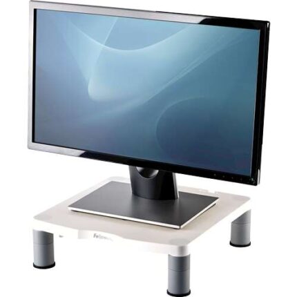 Fellowes Supporto standard per monitor - Regolabile su 3 altezze - Piedini antiscivolo - Fino a 27 kg - Colore grigio