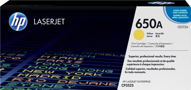 HP CE272A Cartuccia toner originale giallo - 650A HP CE272A Cartuccia toner originale giallo - 650A