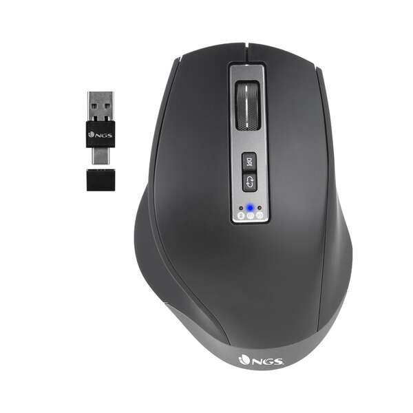NGS Blur-RB Mouse wireless multi-dispositivo Bluetooth USB 3200 dpi - 5 pulsanti - Per destrimani - Batteria ricaricabile NGS Blur-RB Mouse wireless multi-dispositivo Bluetooth USB 3200 dpi - 5 pulsanti - Per destrimani - Batteria ricaricabile