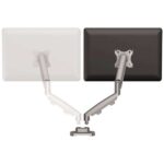 Fellowes Eppa Kit di conversione per doppio monitor - Fino a 39" e 8 kg - Regolabile con molla a gas - Colore argento