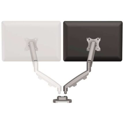 Fellowes Eppa Kit di conversione per doppio monitor - Fino a 39" e 8 kg - Regolabile con molla a gas - Colore argento