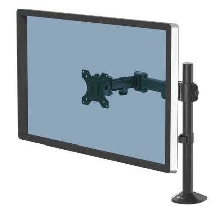 Fellowes Reflex Braccio per monitor singolo - Fino a 8 kg - Regolabile in altezza e profondità - Sistema di gestione dei cavi - Colore nero