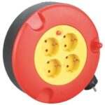 Elbat Avvolgicavo con protezione termica - 4 Shukos - Carico massimo avvolto 1100 W