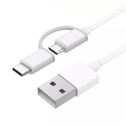 Xiaomi Cavo USB-A a MicroUSB con adattatore USB-C - Lunghezza 1 m - Colore bianco