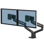 Fellowes Tallo Braccio per doppio monitor - Braccio girevole a 270º - Sistema con molla a gas - Fino a 9 kg - Colore nero