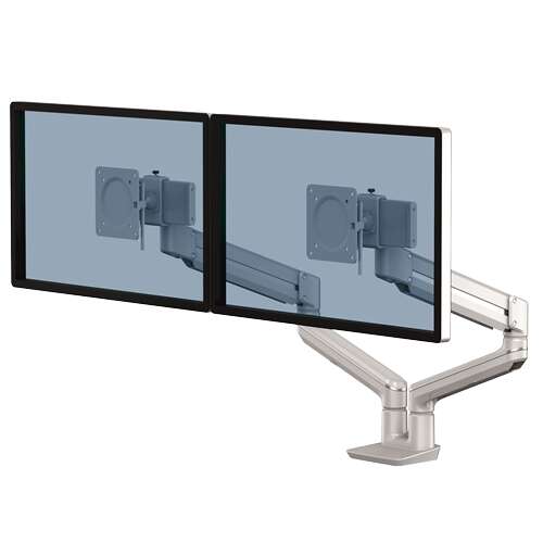 Fellowes Tallo Braccio per doppio monitor - Braccio girevole a 270º - Sistema con molla a gas - Fino a 9 kg - Colore argento Fellowes Tallo Braccio per doppio monitor - Braccio girevole a 270º - Sistema con molla a gas - Fino a 9 kg - Colore argento