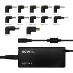 Caricabatterie automatico universale multitensione da 90 W per laptop con 12 connettori + USB-A QC.3.0 - Colore nero - immagine 3
