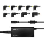 Aisens Caricabatterie automatico universale multitensione da 65 W per laptop con 9 connettori + USB-A QC.3.0 - Colore nero - immagine 3