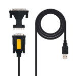 Nanocavo Convertitore USB a seriale per stampanti - Tipo A/M-RS232 DB9/M DB25/M - 1