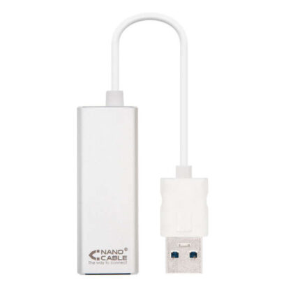Nanocavo Convertitore USB 3.0 a Ethernet Gigabit 10/100/1000 Mbps - 15 cm - Colore alluminio