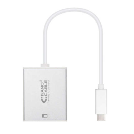 Nanocavo convertitore da USB-C a VGA. USB-C/M - VGA/H - Alluminio - 10 cm - Colore grigio