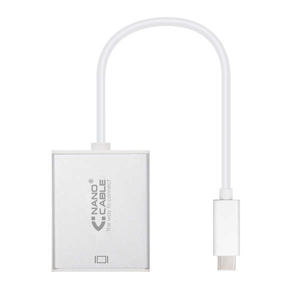 Nanocavo convertitore da USB-C a VGA. USB-C/M - VGA/H - Alluminio - 10 cm - Colore grigio Nanocavo convertitore da USB-C a VGA. USB-C/M - VGA/H - Alluminio - 10 cm - Colore grigio