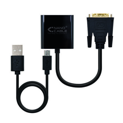 Nanocavo Convertitore DVI 24+1/M a VGA HDB15/H - 10 cm - Colore nero