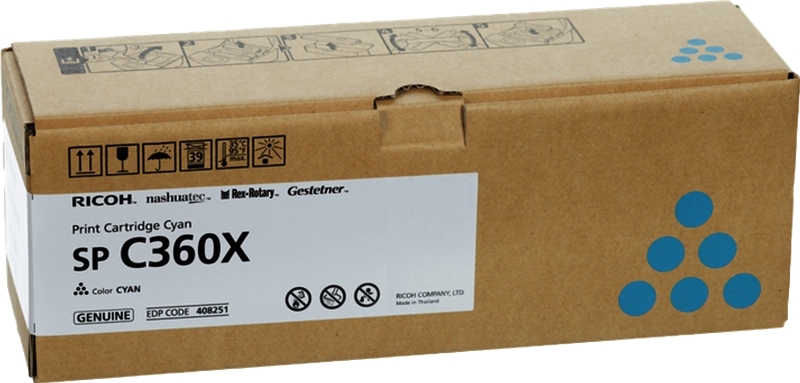 Ricoh Aficio SP-C361 Ciano Cartuccia toner originale - 408251/SPC360X Ricoh Aficio SP-C361 Ciano Cartuccia toner originale - 408251/SPC360X