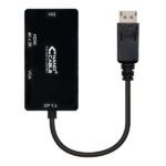 Nanocavo convertitore Displayport a VGA / DVI / HDMI - 3 in 1 - DP 1.2/M-VGA/H-DVI/H-HDMI/H 4K - 15 cm - Colore nero